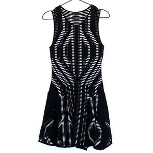 RVN Baton Cutout Illusion Skater Dress